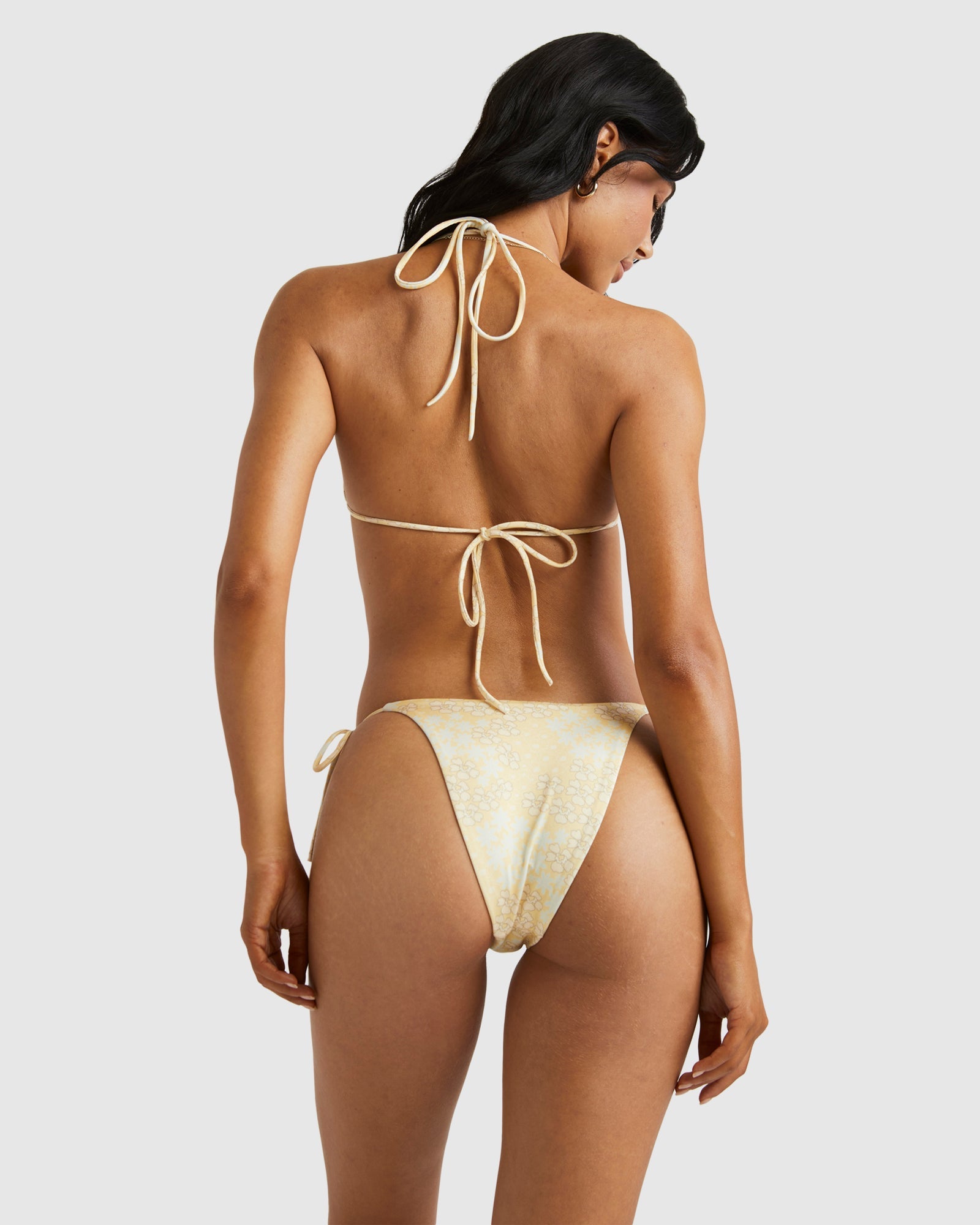 Womens Floral Collage Slide Tri Bikini Top