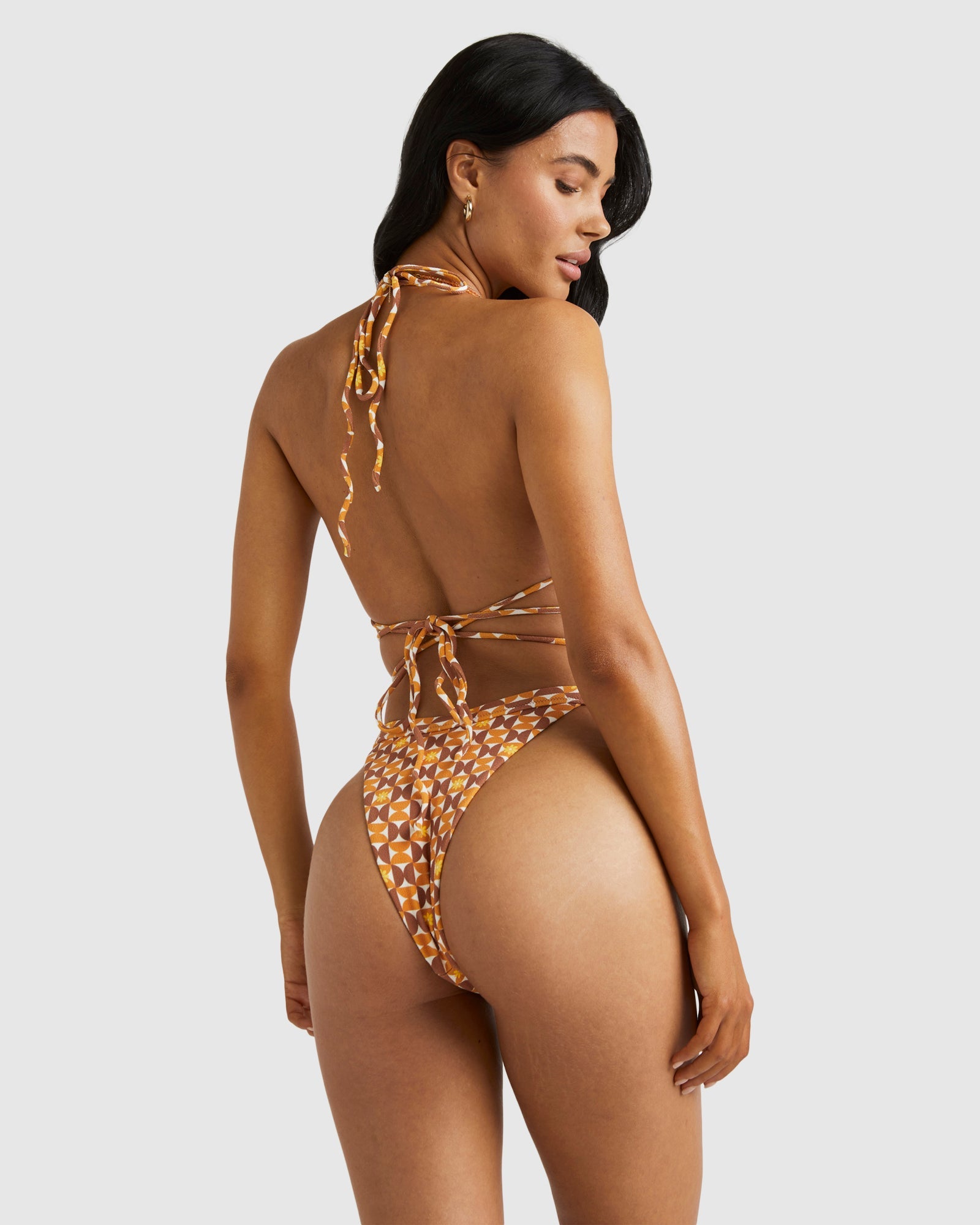 Womens Deco Wrap Slide Tri Bikini Top