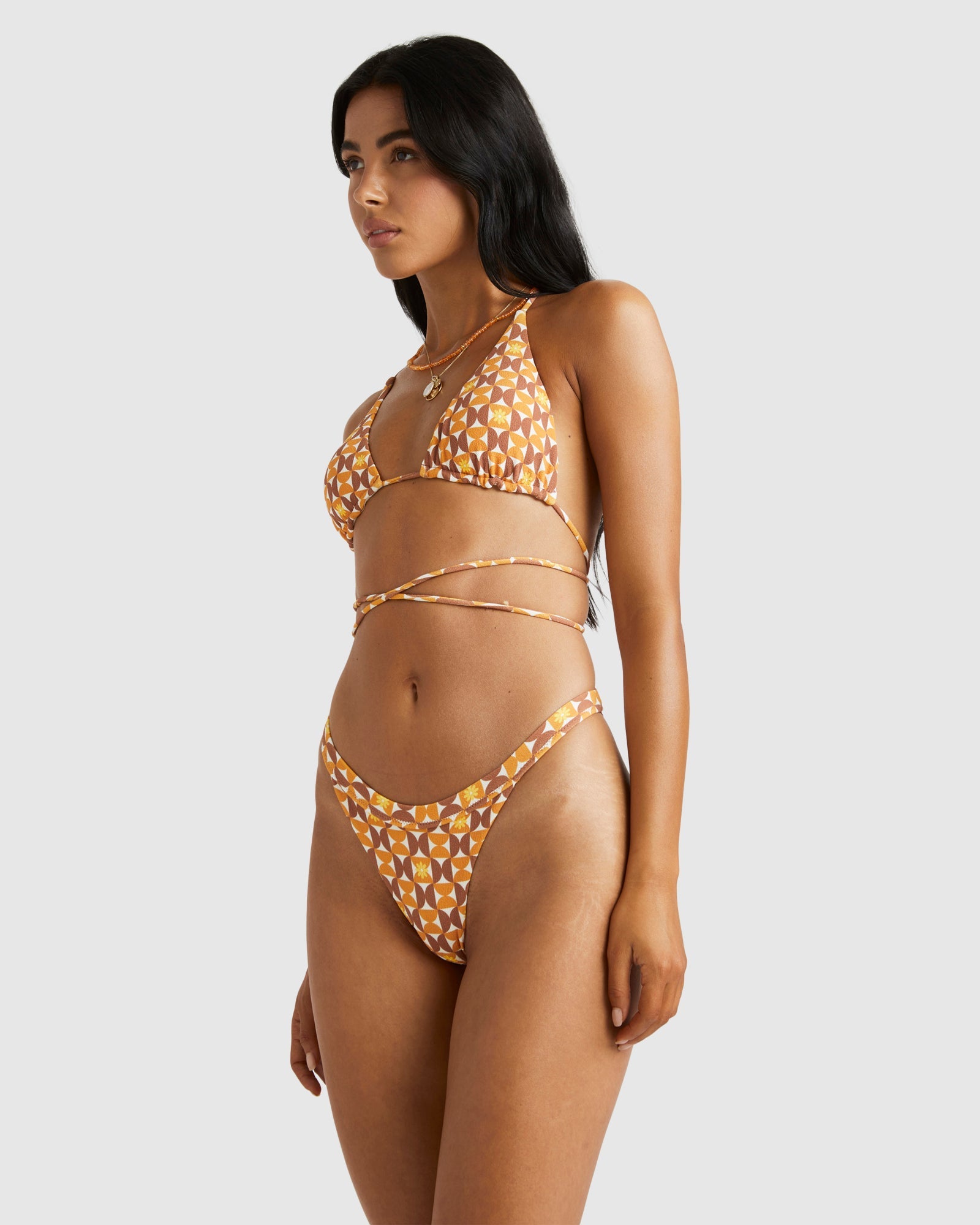 Womens Deco Wrap Slide Tri Bikini Top