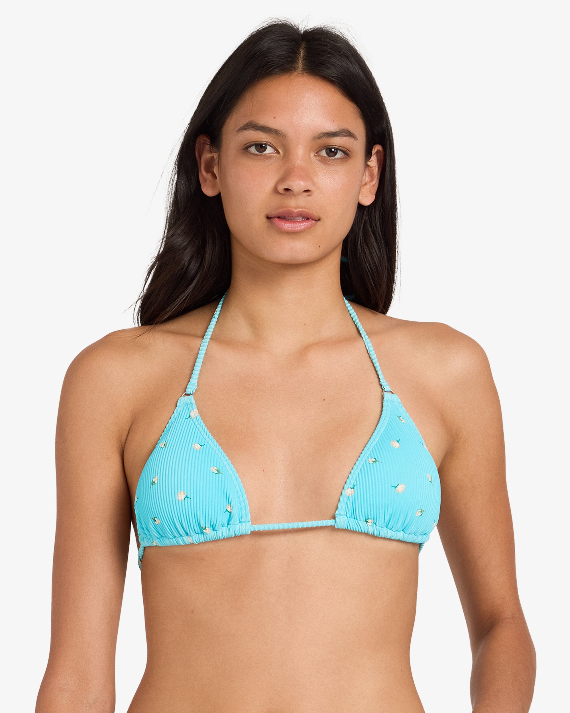 Womens Rose Bud Triangle Bikini Top