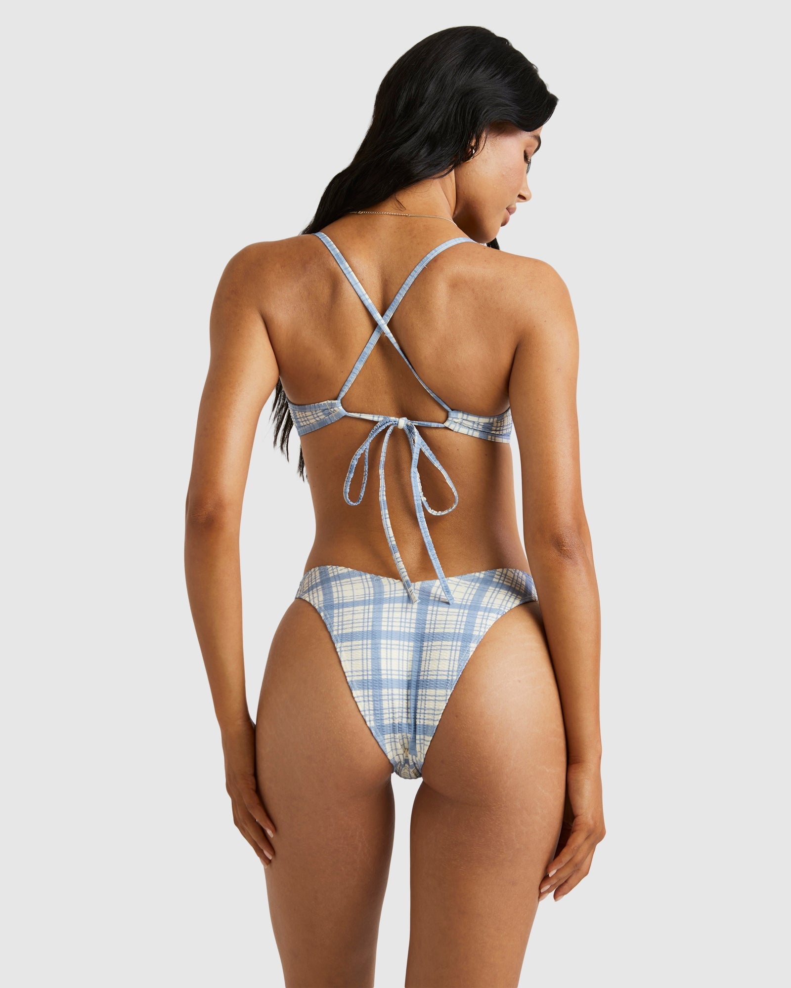 Womens Vintage Plaid V Medium French Bikini Bottom