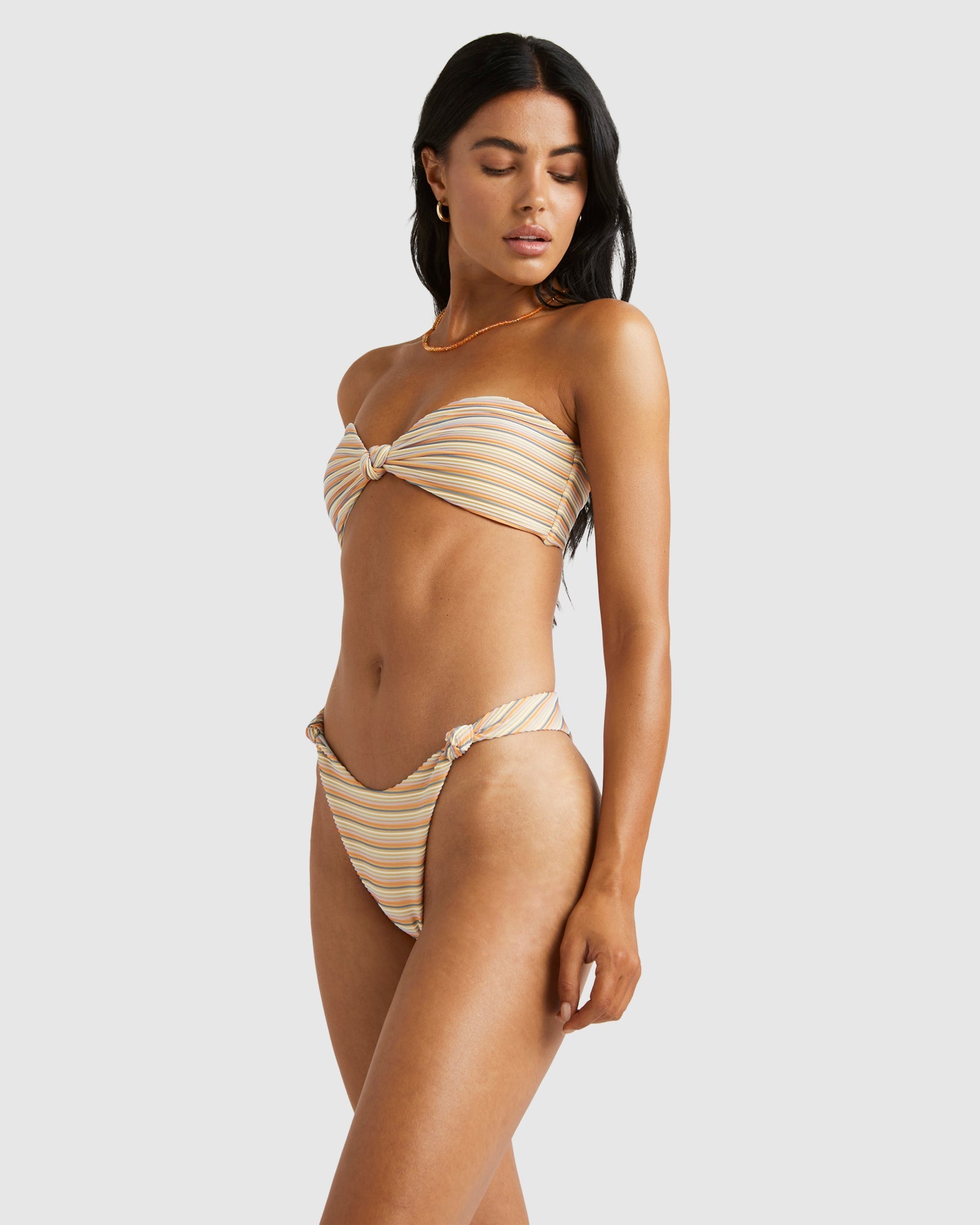 Womens Ripple And Twist Skimpy Bikini Bottom
