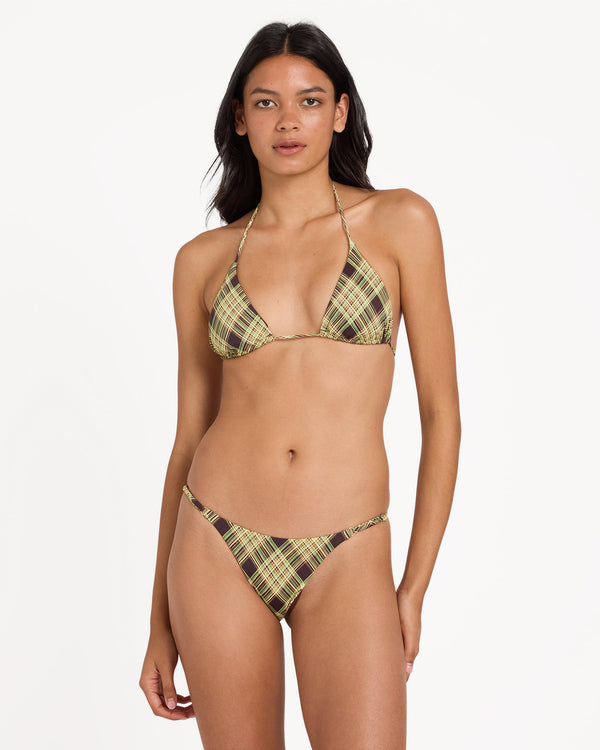 Womens Boulevard Plaid Ultra Skimpy Bikini Bottom
