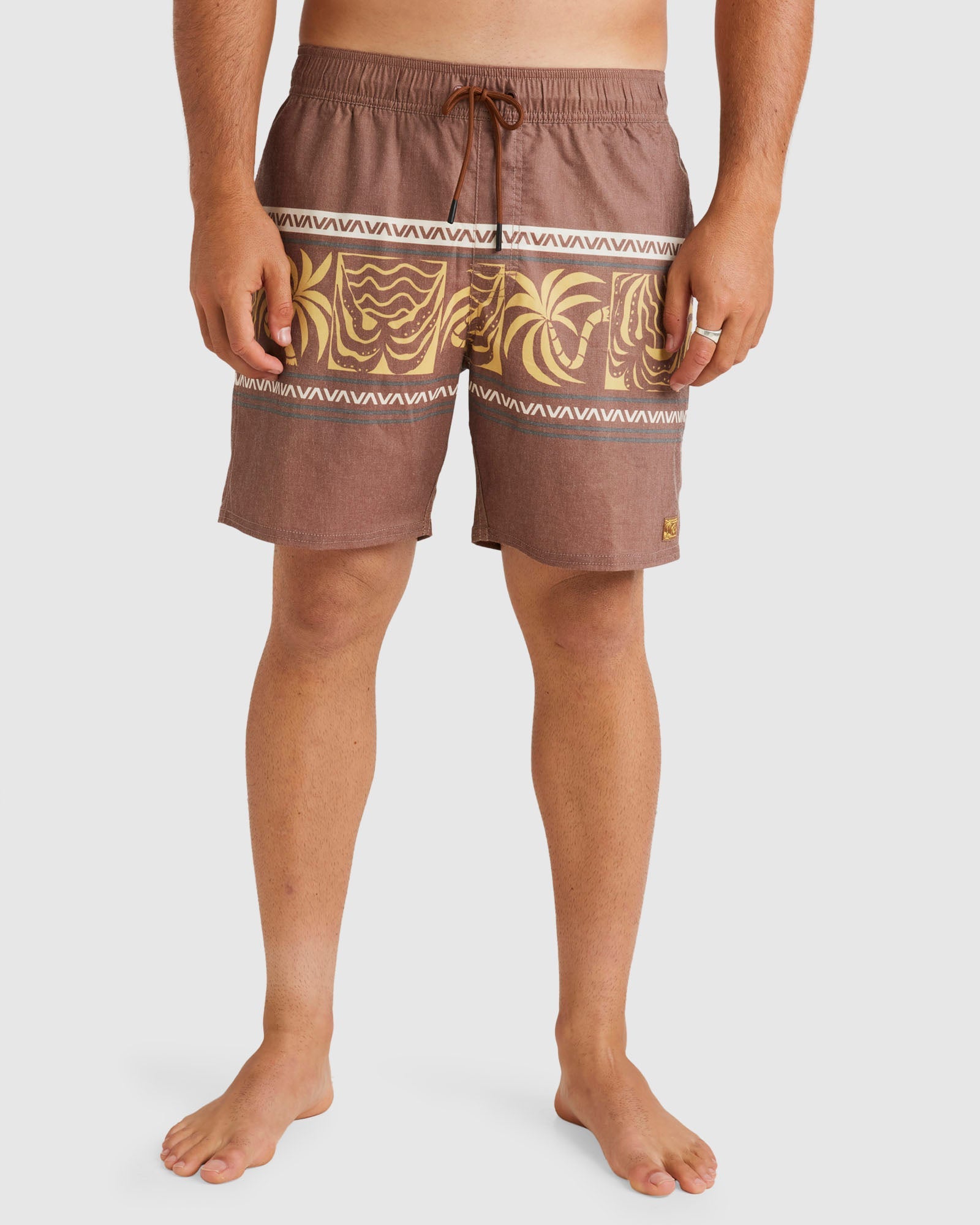 Mens Fronds Divide 17" Elastic Swim Shorts