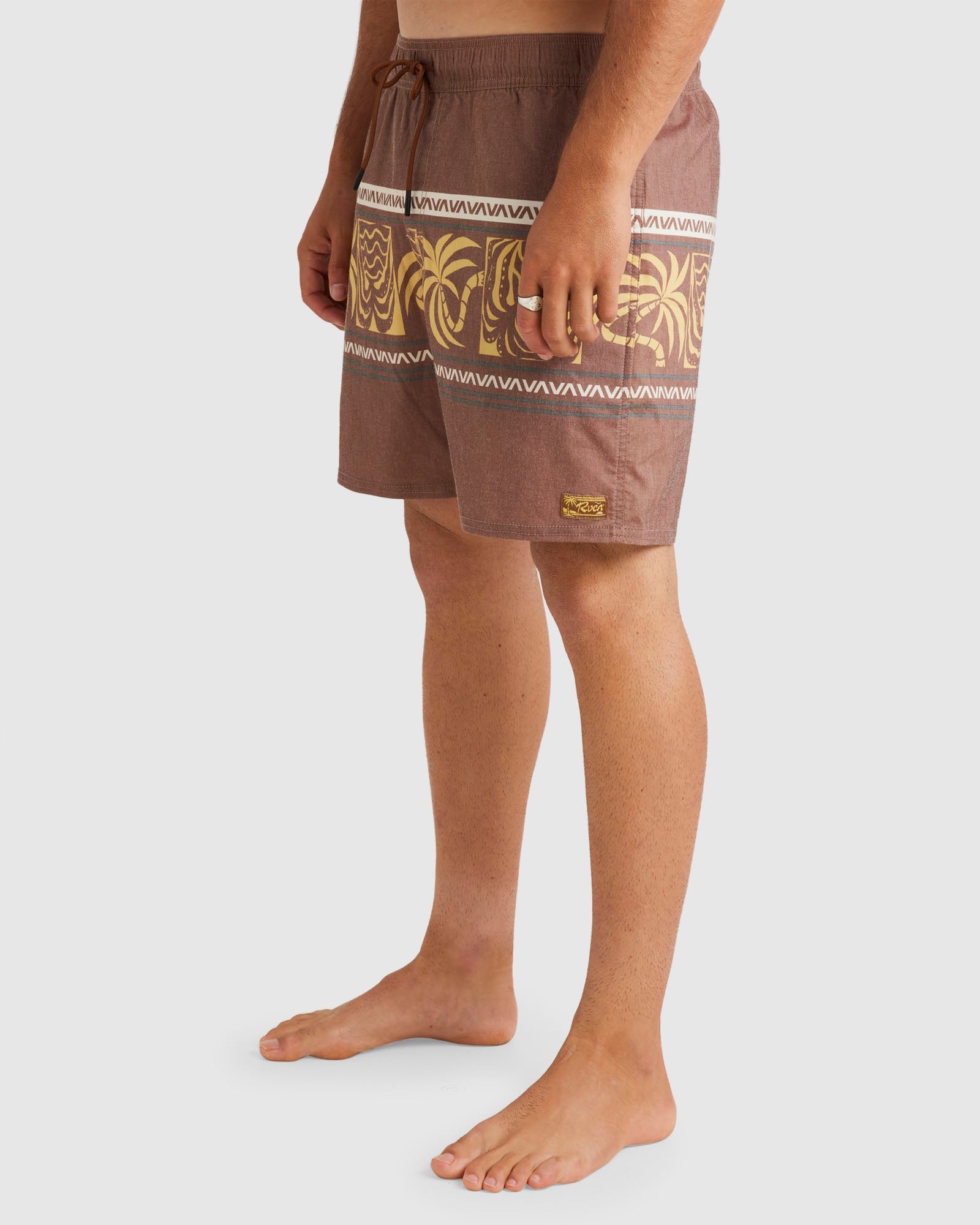Mens Fronds Divide 17" Elastic Swim Shorts