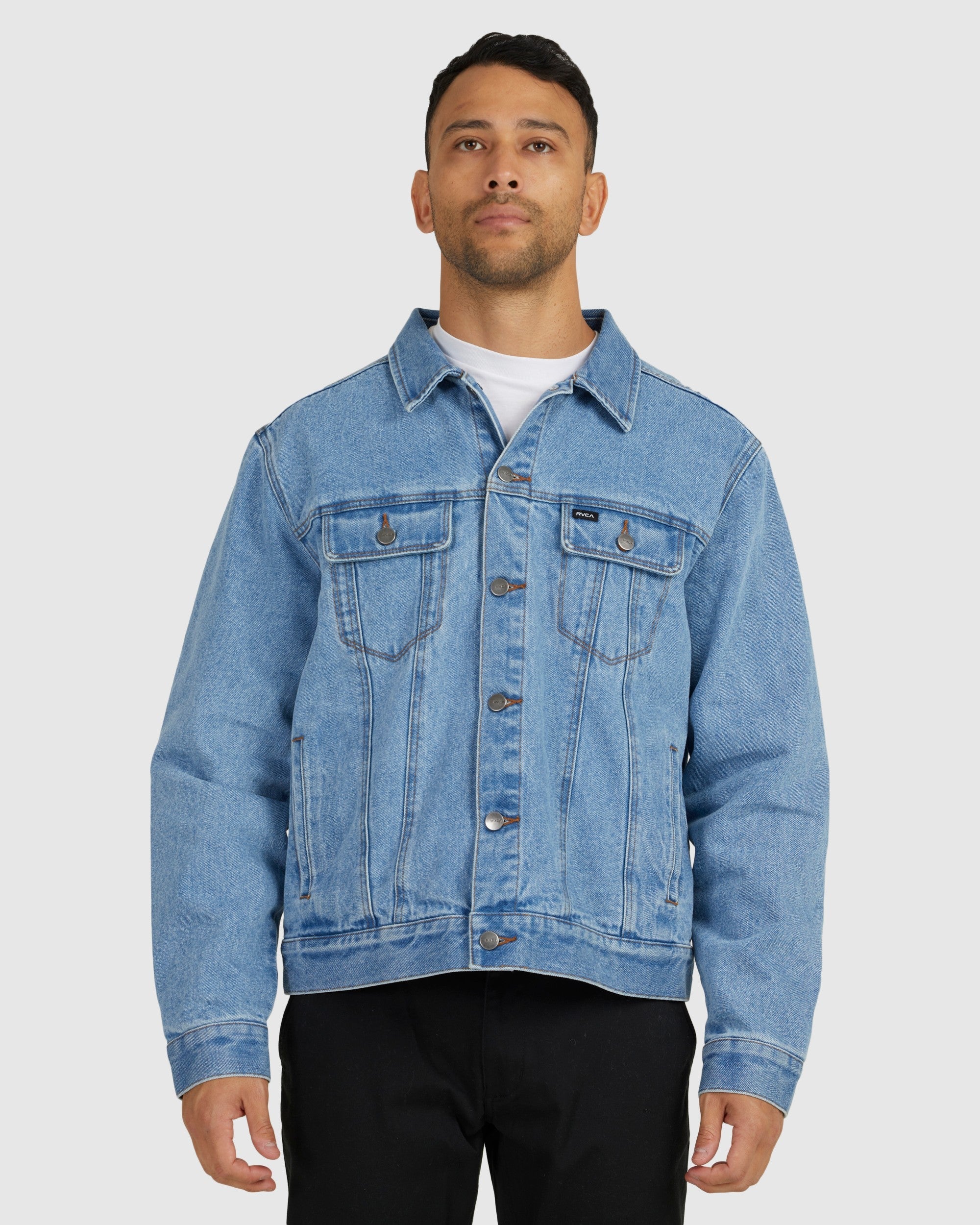 Mens RVCA Vintage Lined Denim Jacket