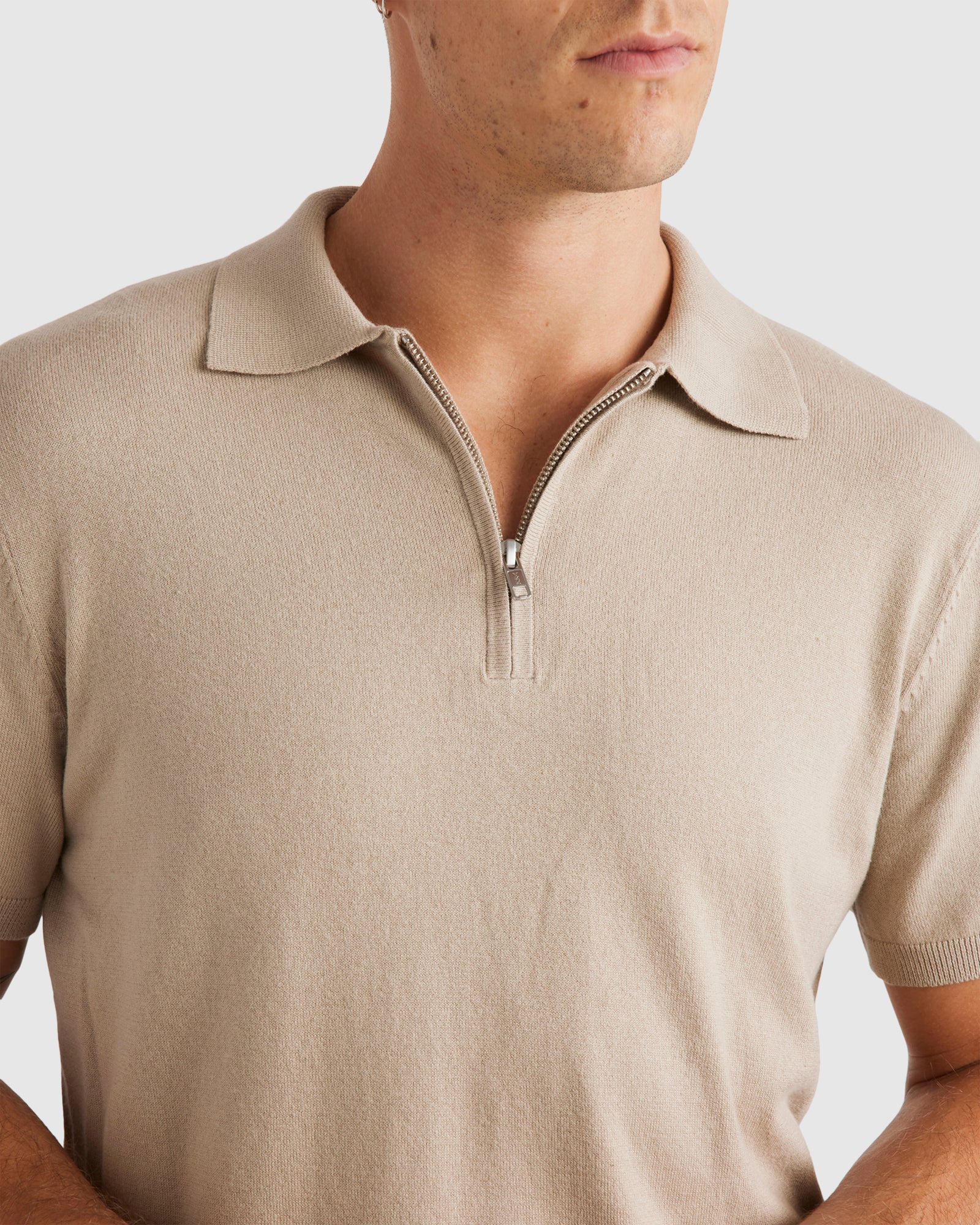 Mens Quarter Zip Knit Sweater