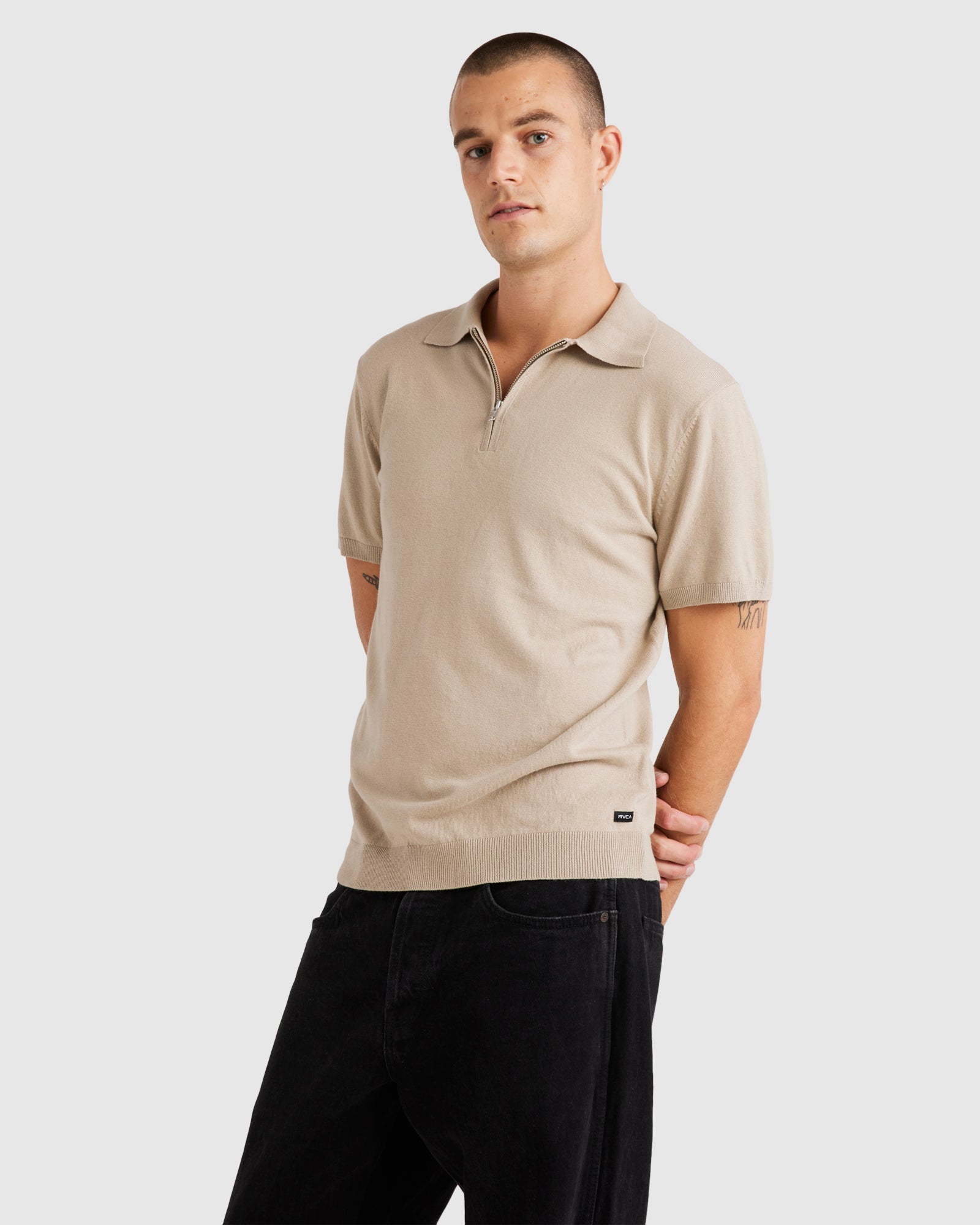 Mens Quarter Zip Knit Sweater