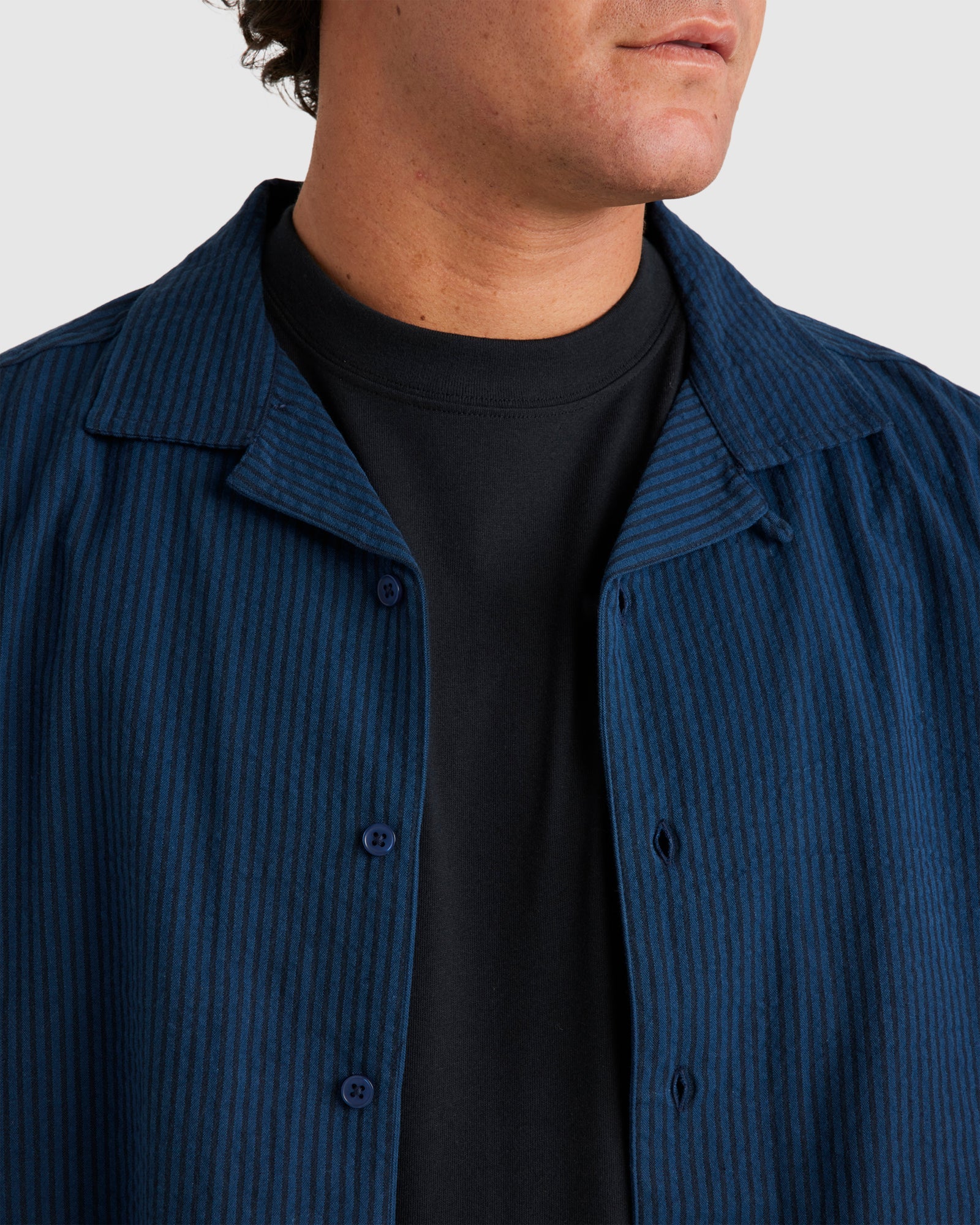 Mens Seered Stripe Shirt