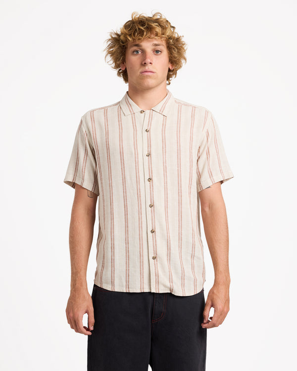 Mens Beat Stripe Short Sleeve Shirt