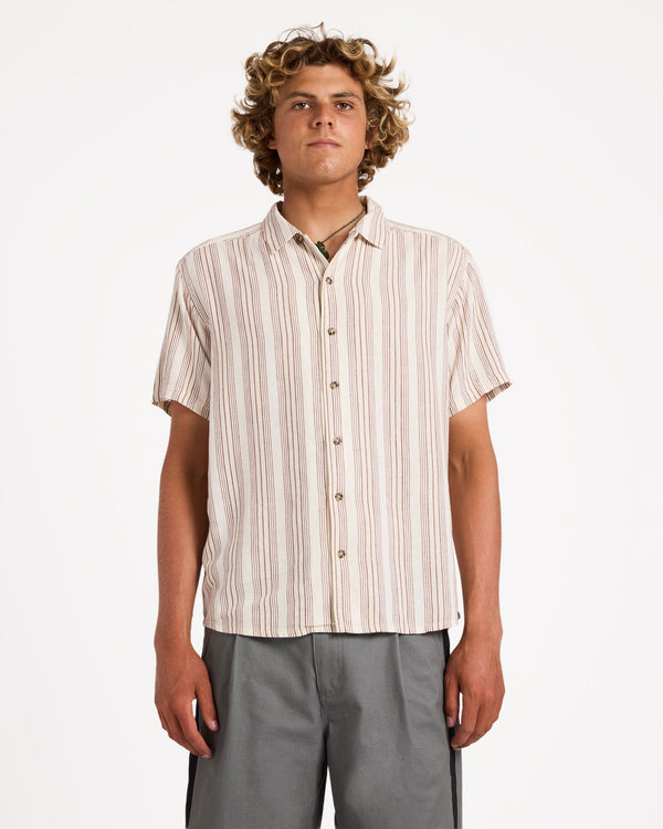 Mens Beat Stripe Short Sleeve Shirt
