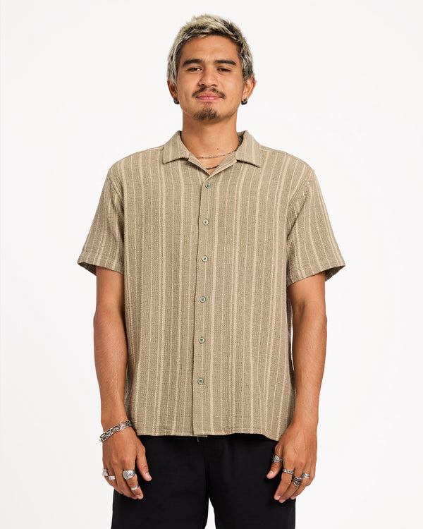 Mens Vacancy Stripe Short Sleeve Shirt