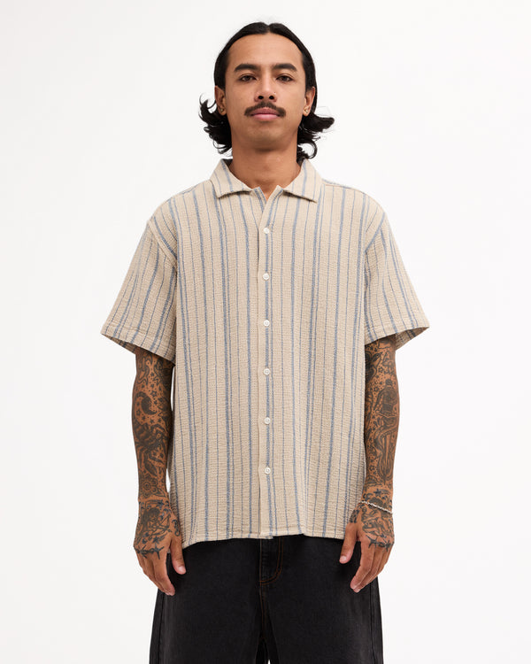 Mens Vacancy Stripe Short Sleeve Shirt