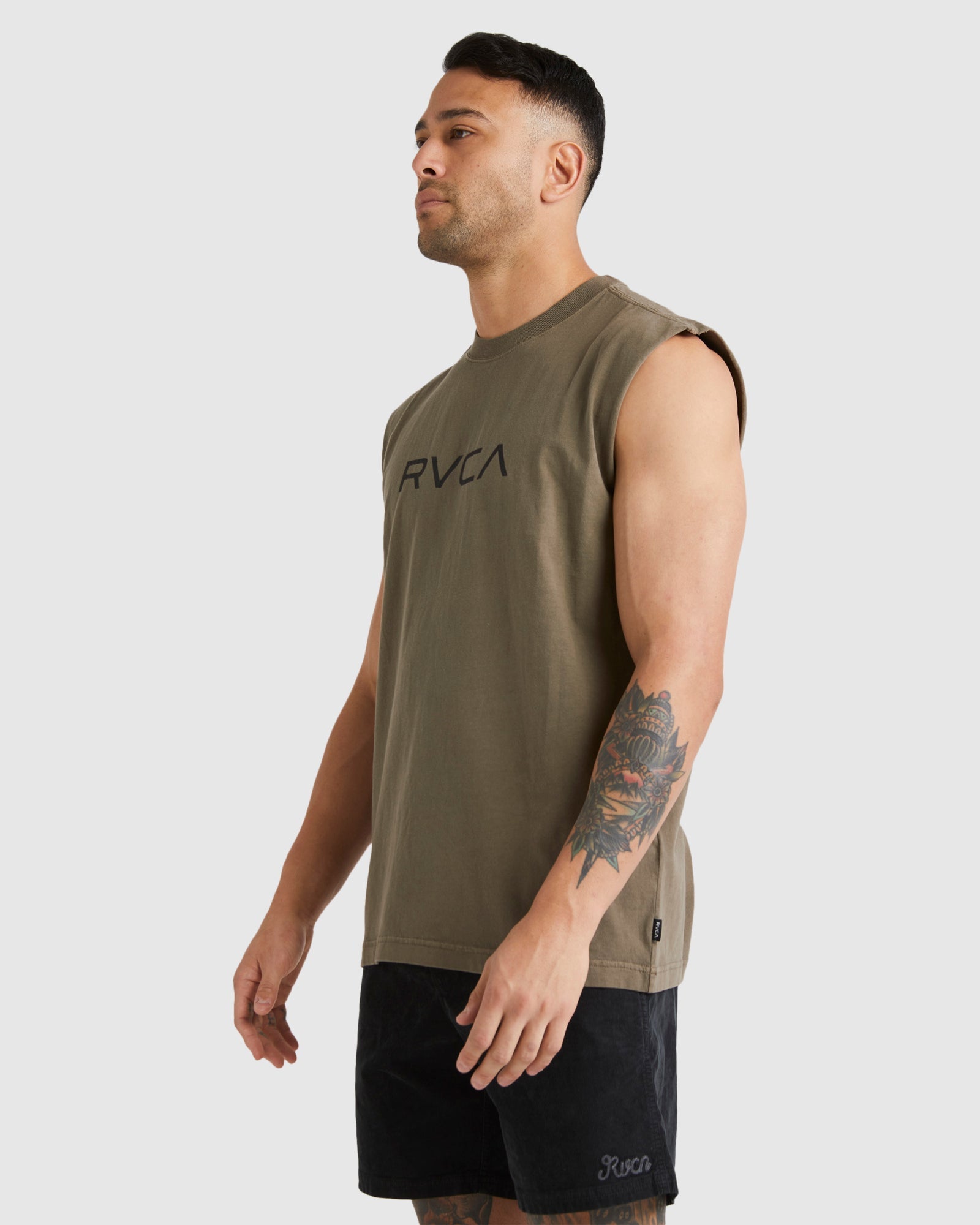 Mens Big RVCA Washed Muscle Tank